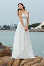 Strand Herz-Ausschnitt A-Linie Chiffon Anständiges Brautkleid