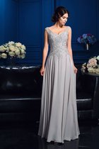 Normale Taille Chiffon Ärmellos a linie Anständiges Brautmutterkleid