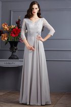 Empire Taille Prinzessin V-Ausschnitt Bodenlanges Anständiges Brautmutterkleid