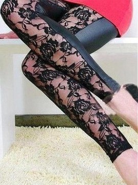 Elasthan Frauen-Leggings Hohl Polyester Heiß Club Kleider